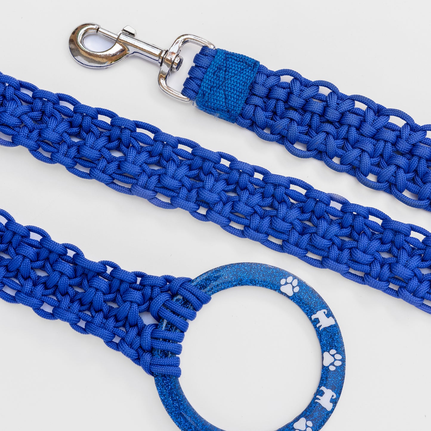Cobalt Blue Macrame Dog Leash