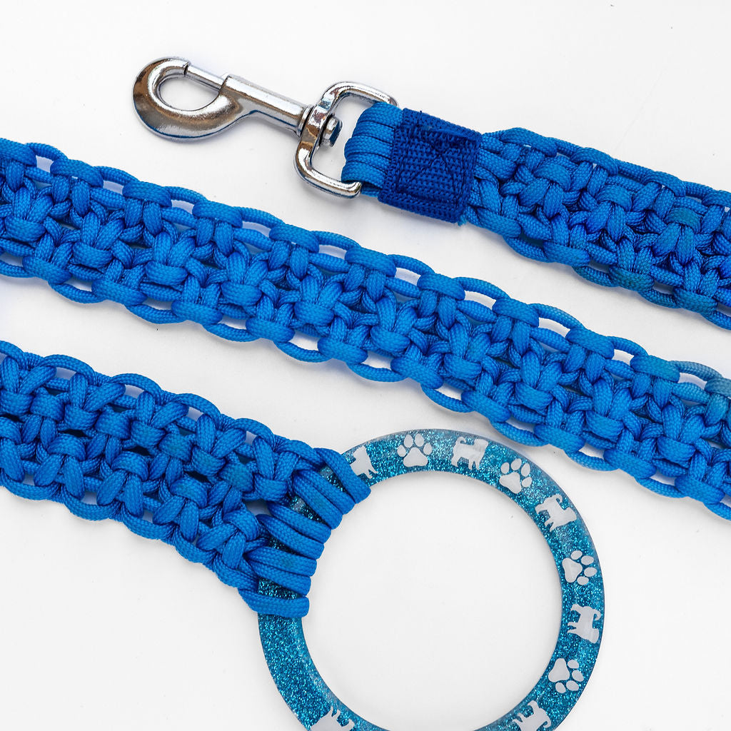 Royal Blue Macrame Dog Leash