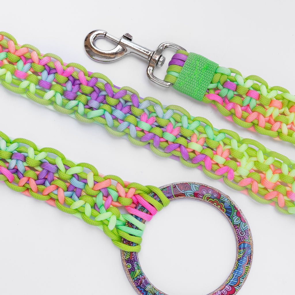 Neon Macrame Dog Leash