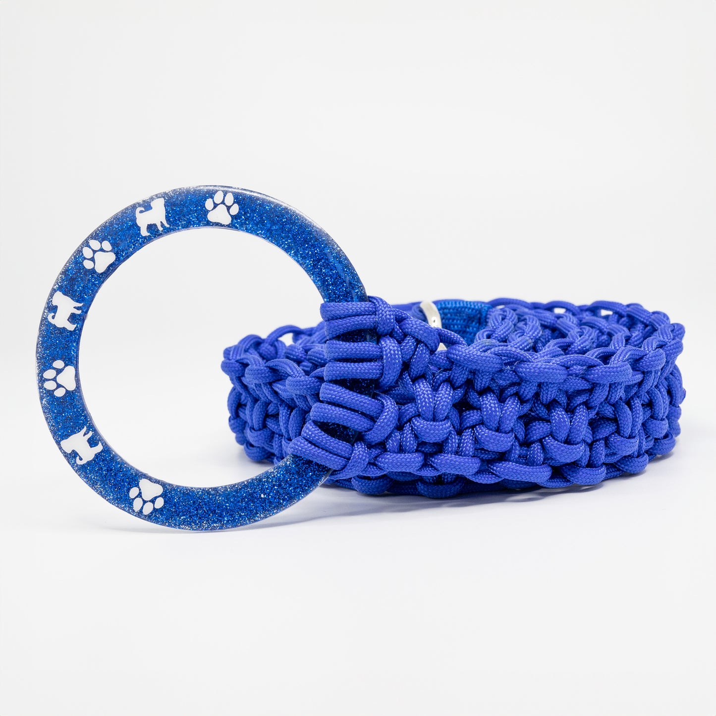 Cobalt Blue Macrame Dog Leash