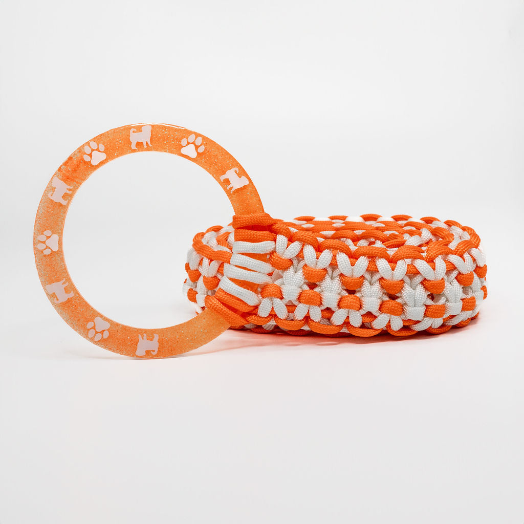 Orange Macrame Dog Leash