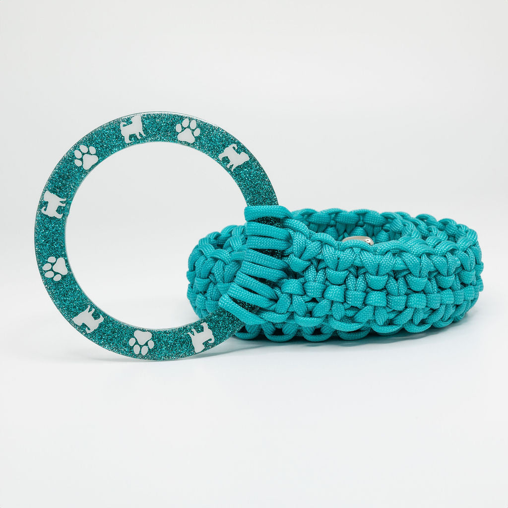 Teal Macrame Dog Leash