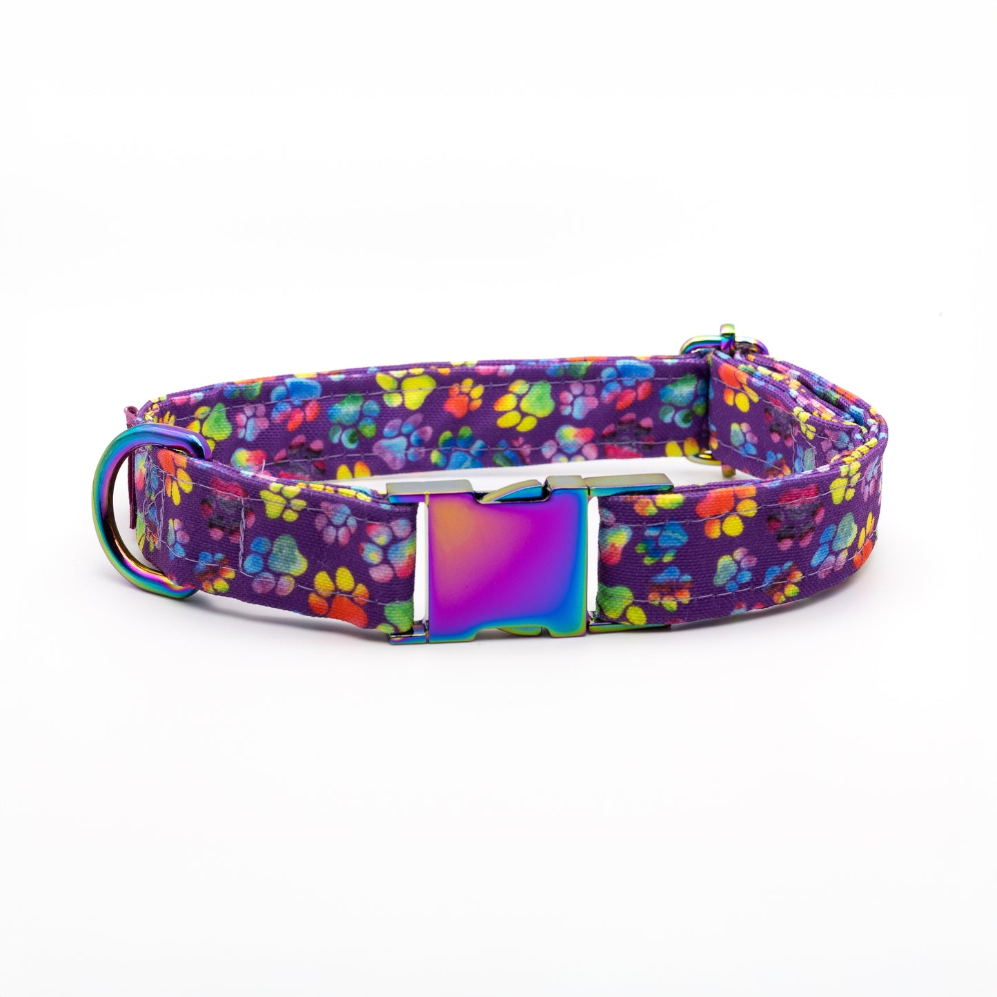 Rainbow Paws Dog Collar - Purple