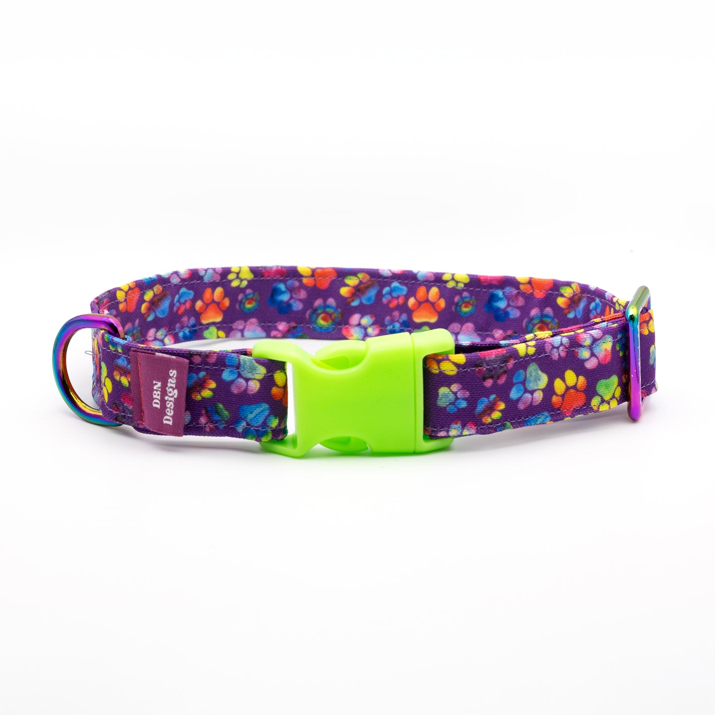 Rainbow Paws Dog Collar - Purple
