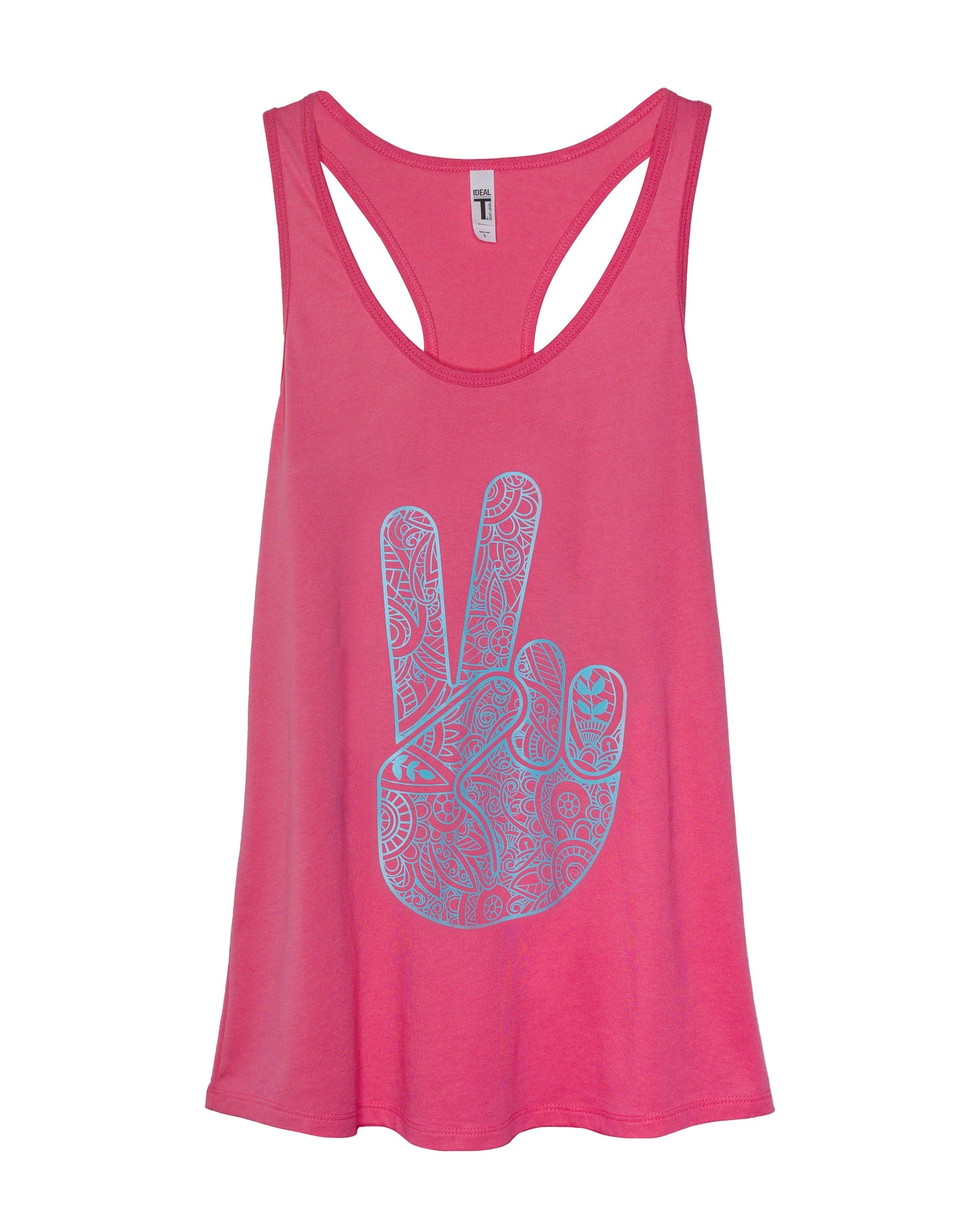 Racerback Tank - Teal Peace Hand