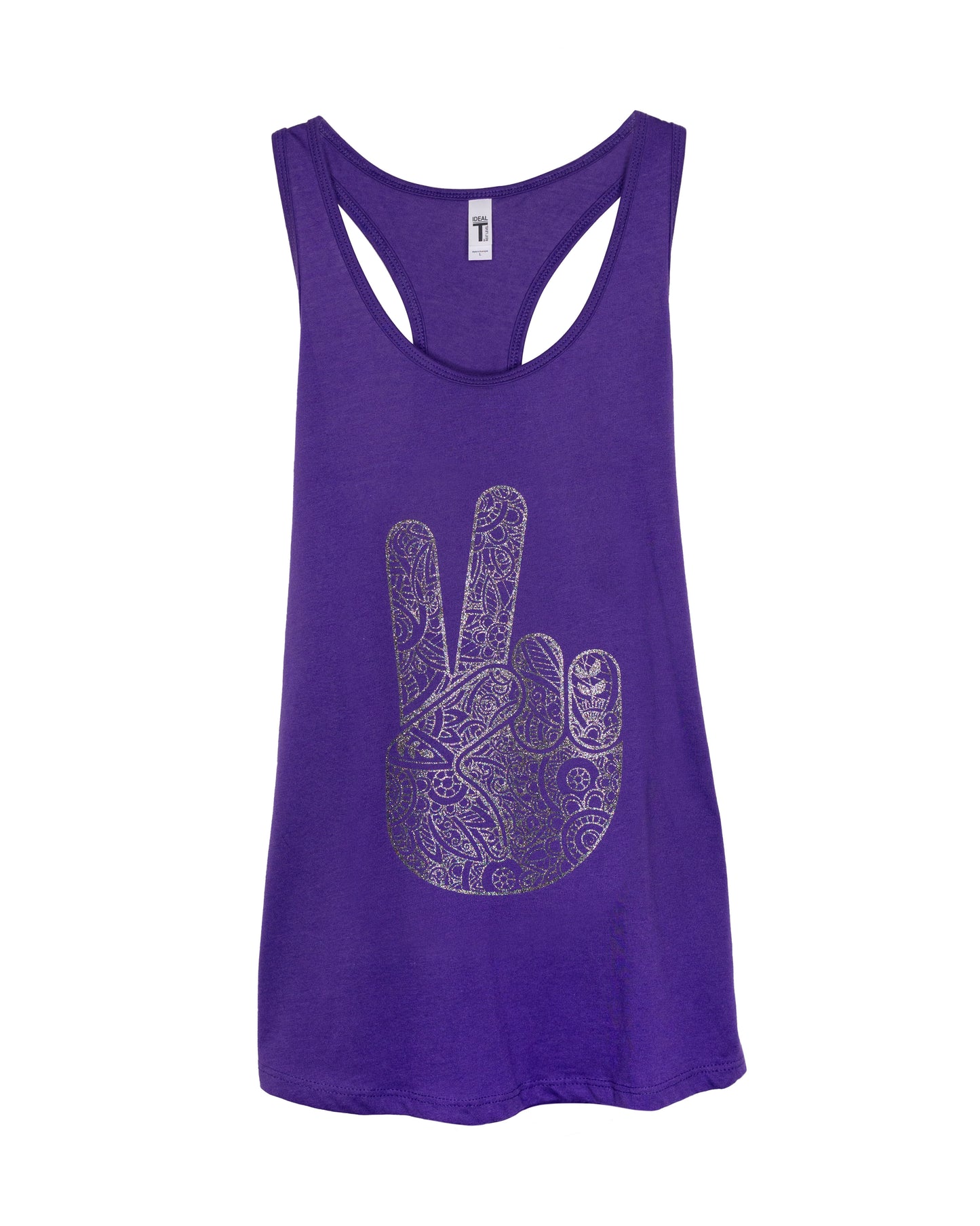 Racerback Tank - Glitter Peace Hand