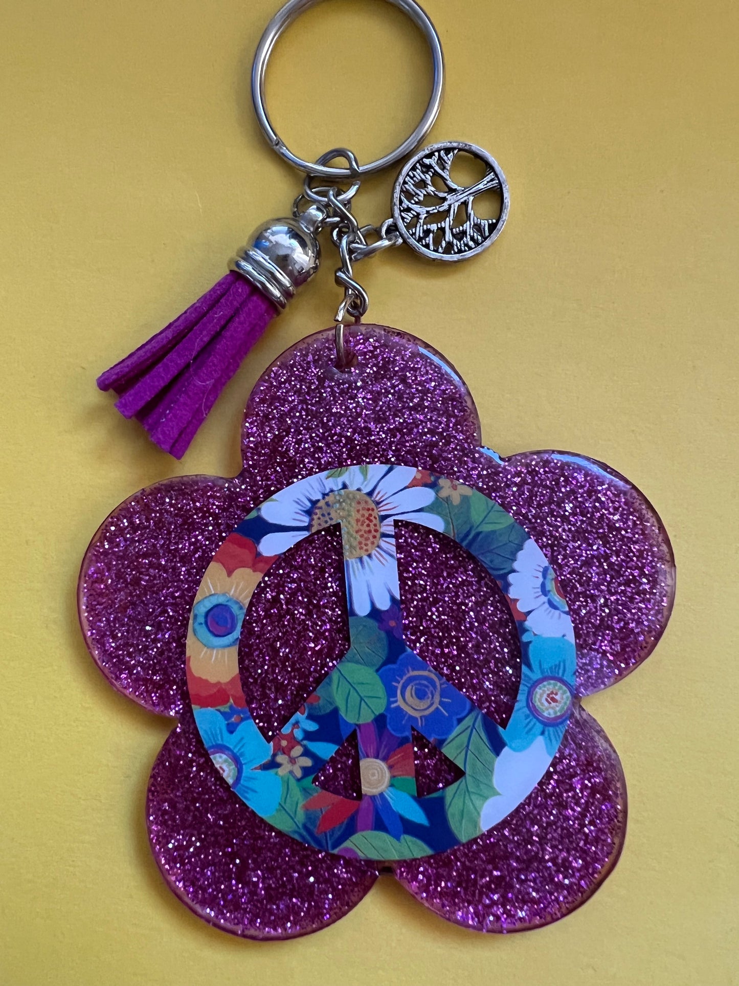 Keychain pink - love