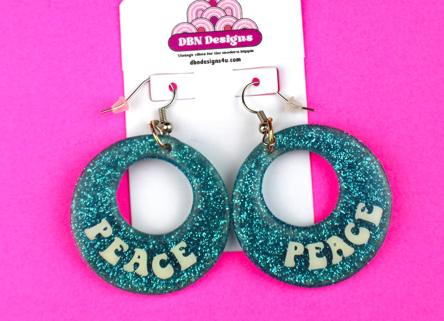 Earrings Circle Maya Blue