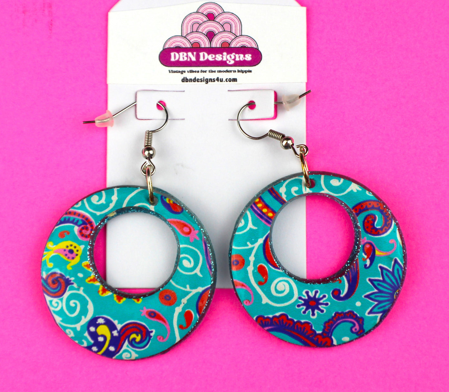 Earrings Circle Maya Blue