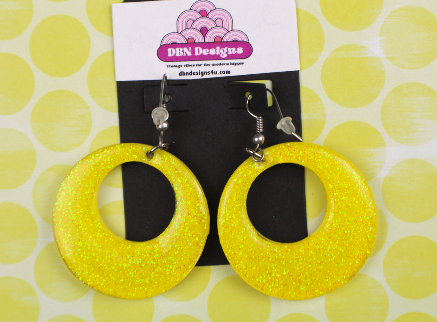 Small Circle Yellow Earrings