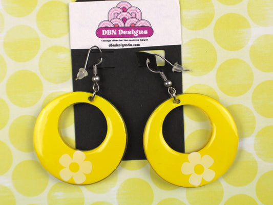 Small Circle Yellow Earrings