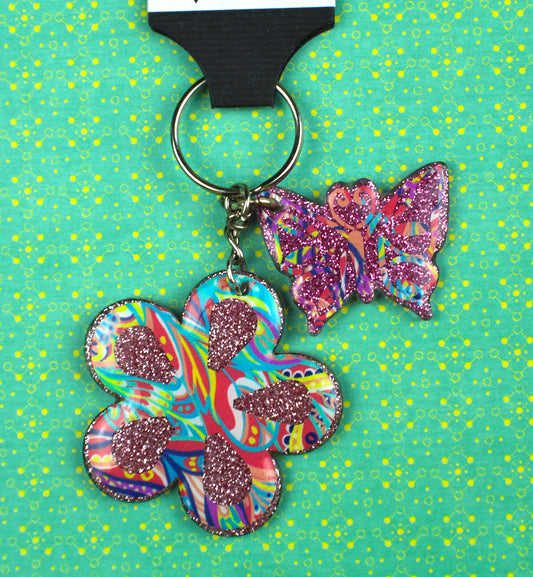 Flower & Butterfly Keychain