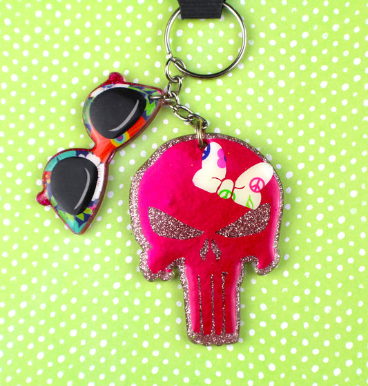 Skull & Bow Keychain