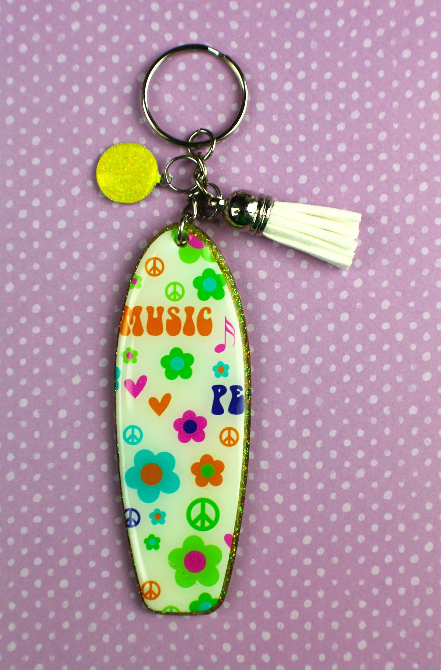 Groovy Surf Board Keychain