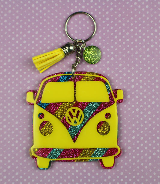 VW Bus Keychain Yellow