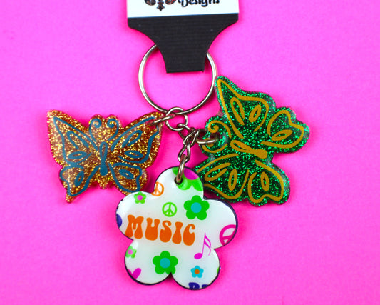 Keychain with 2 butterflies