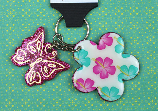 Butterfly & Flower Keychain