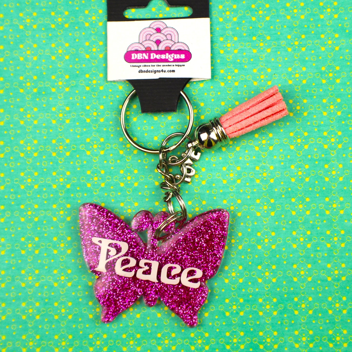 Pink Butterfly Keychain