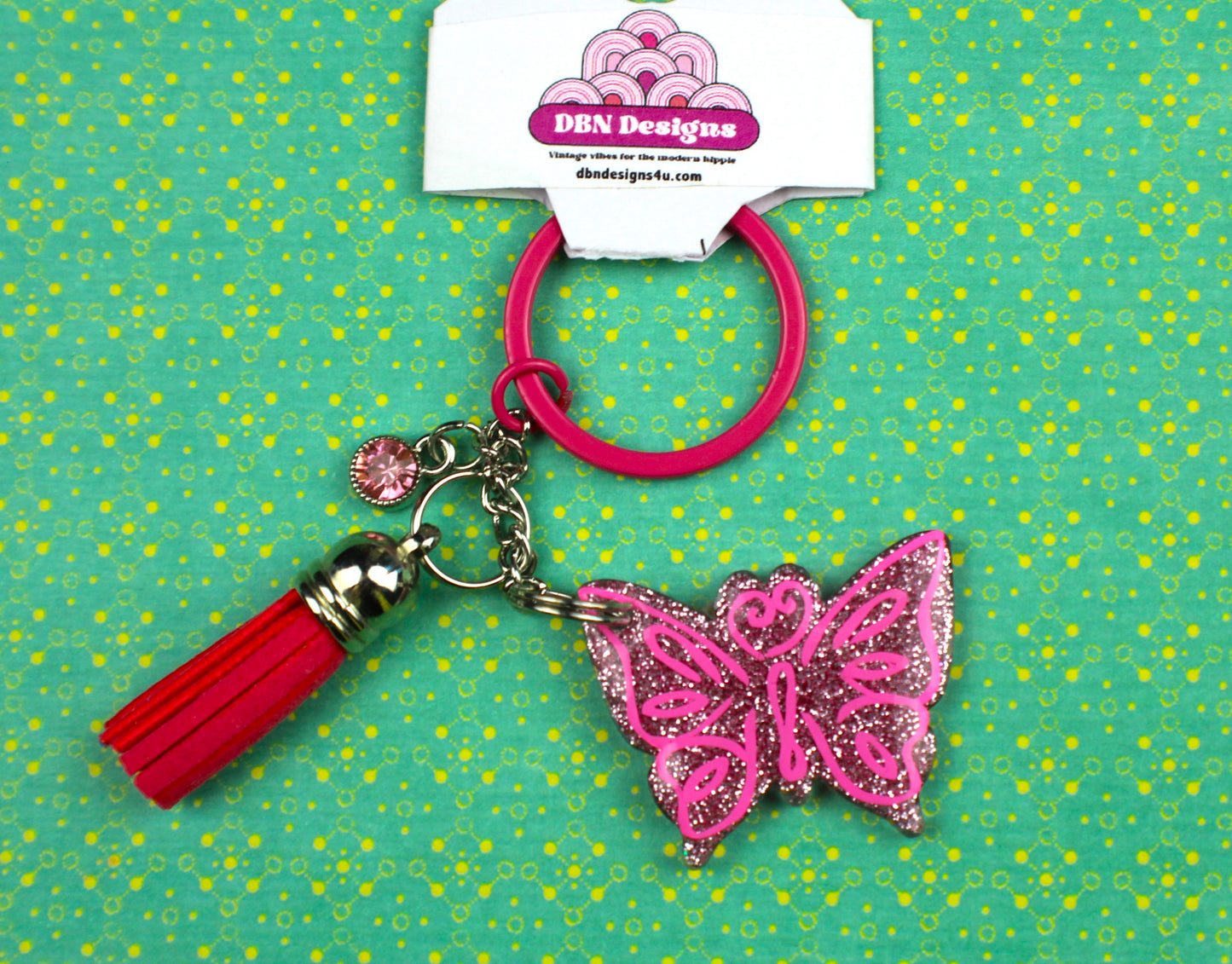 Small Butterfly Keychain w/Tassel