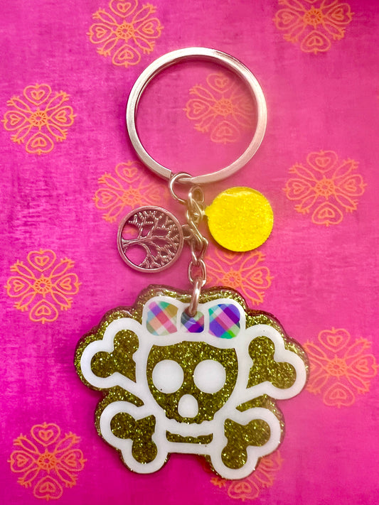 Keychain Girl Skull