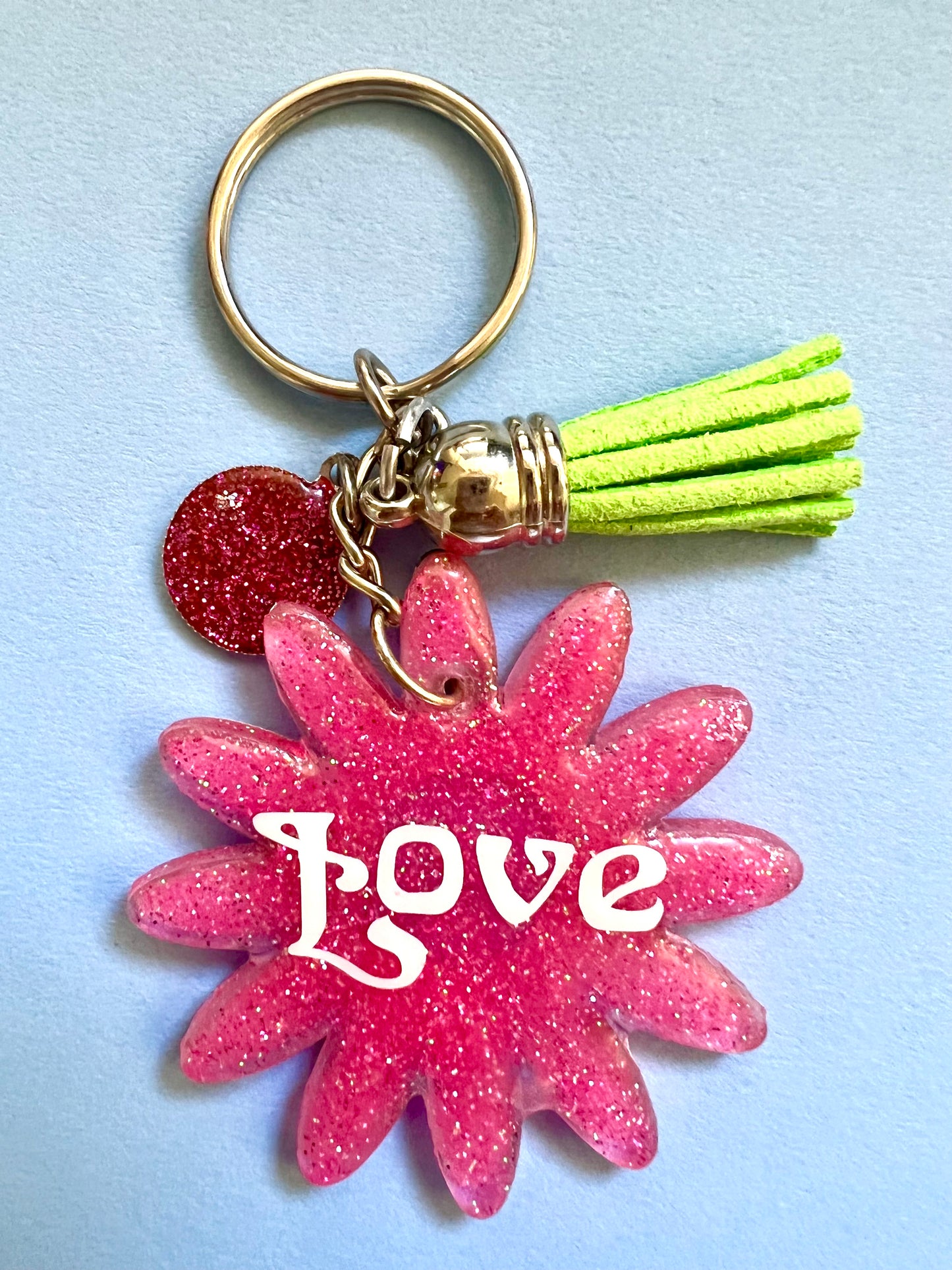 Keychain -pink daisy