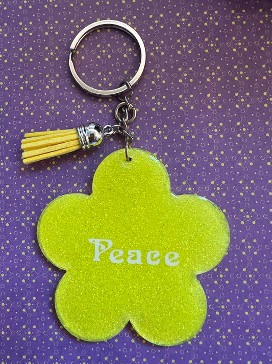 Keychain-Yellow flower