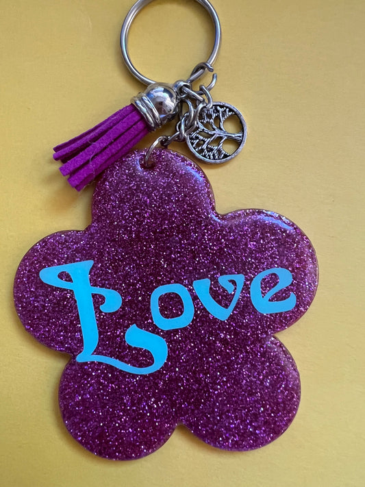 Keychain pink - love